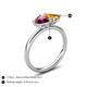 5 - Francesca 1.78 ctw Heart Shape (6.00 mm) Rhodolite Garnet & Citrine Toi Et Moi Engagement Ring 