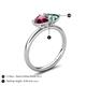 5 - Francesca 1.85 ctw Heart Shape (6.00 mm) Rhodolite Garnet & Lab Created Alexandrite Toi Et Moi Engagement Ring 