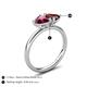 5 - Francesca 2.05 ctw Heart Shape (6.00 mm) Rhodolite Garnet & Red Garnet Toi Et Moi Engagement Ring 