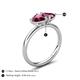 5 - Francesca 2.20 ctw Heart Shape (6.00 mm) Rhodolite Garnet Toi Et Moi Engagement Ring 