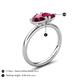 5 - Francesca 1.90 ctw Heart Shape (6.00 mm) Rhodolite Garnet & Lab Created Ruby Toi Et Moi Engagement Ring 