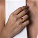 6 - Francesca 1.78 ctw Heart Shape (6.00 mm) Rhodolite Garnet & Citrine Toi Et Moi Engagement Ring 