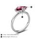 5 - Francesca 1.90 ctw Heart Shape (6.00 mm) Rhodolite Garnet & Pink Tourmaline Toi Et Moi Engagement Ring 