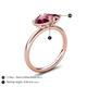 5 - Francesca 1.90 ctw Heart Shape (6.00 mm) Rhodolite Garnet & Pink Tourmaline Toi Et Moi Engagement Ring 