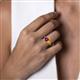 6 - Francesca 1.78 ctw Heart Shape (6.00 mm) Rhodolite Garnet & Citrine Toi Et Moi Engagement Ring 
