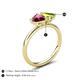 5 - Francesca 2.05 ctw Heart Shape (6.00 mm) Rhodolite Garnet & Peridot Toi Et Moi Engagement Ring 