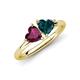 4 - Francesca 2.10 ctw Heart Shape (6.00 mm) Rhodolite Garnet & London Blue Topaz Toi Et Moi Engagement Ring 