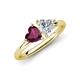 4 - Francesca 1.80 ctw Heart Shape (6.00 mm) Rhodolite Garnet & Moissanite Toi Et Moi Engagement Ring 