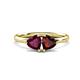 1 - Francesca 2.05 ctw Heart Shape (6.00 mm) Rhodolite Garnet & Red Garnet Toi Et Moi Engagement Ring 