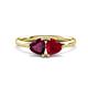 1 - Francesca 1.90 ctw Heart Shape (6.00 mm) Rhodolite Garnet & Lab Created Ruby Toi Et Moi Engagement Ring 