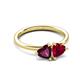 3 - Francesca 1.90 ctw Heart Shape (6.00 mm) Rhodolite Garnet & Lab Created Ruby Toi Et Moi Engagement Ring 