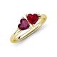 4 - Francesca 1.90 ctw Heart Shape (6.00 mm) Rhodolite Garnet & Lab Created Ruby Toi Et Moi Engagement Ring 