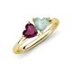 4 - Francesca 1.55 ctw Heart Shape (6.00 mm) Rhodolite Garnet & Opal Toi Et Moi Engagement Ring 