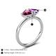 5 - Francesca 1.78 ctw Heart Shape (6.00 mm) Rhodolite Garnet & Amethyst Toi Et Moi Engagement Ring 