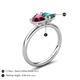 5 - Francesca 2.10 ctw Heart Shape (6.00 mm) Rhodolite Garnet & London Blue Topaz Toi Et Moi Engagement Ring 