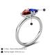 5 - Francesca 1.85 ctw Heart Shape (6.00 mm) Red Garnet & Lab Created Blue Sapphire Toi Et Moi Engagement Ring 
