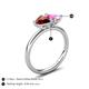 5 - Francesca 1.85 ctw Heart Shape (6.00 mm) Red Garnet & Lab Created Pink Sapphire Toi Et Moi Engagement Ring 