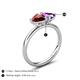5 - Francesca 1.63 ctw Heart Shape (6.00 mm) Red Garnet & Amethyst Toi Et Moi Engagement Ring 