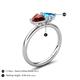 5 - Francesca 1.95 ctw Heart Shape (6.00 mm) Red Garnet & Blue Topaz Toi Et Moi Engagement Ring 