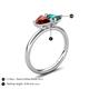 5 - Francesca 1.95 ctw Heart Shape (6.00 mm) Red Garnet & London Blue Topaz Toi Et Moi Engagement Ring 