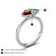 5 - Francesca 1.70 ctw Heart Shape (6.00 mm) Red Garnet & Lab Created Alexandrite Toi Et Moi Engagement Ring 