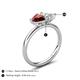 5 - Francesca 1.65 ctw Heart Shape (6.00 mm) Red Garnet & Moissanite Toi Et Moi Engagement Ring 