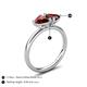 5 - Francesca 1.90 ctw Heart Shape (6.00 mm) Red Garnet Toi Et Moi Engagement Ring 