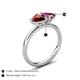 5 - Francesca 2.05 ctw Heart Shape (6.00 mm) Red Garnet & Rhodolite Garnet Toi Et Moi Engagement Ring 