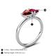 5 - Francesca 1.75 ctw Heart Shape (6.00 mm) Red Garnet & Lab Created Ruby Toi Et Moi Engagement Ring 