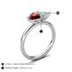 5 - Francesca 1.40 ctw Heart Shape (6.00 mm) Red Garnet & Opal Toi Et Moi Engagement Ring 