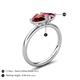 5 - Francesca 1.75 ctw Heart Shape (6.00 mm) Red Garnet & Pink Tourmaline Toi Et Moi Engagement Ring 