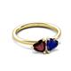 3 - Francesca 1.85 ctw Heart Shape (6.00 mm) Red Garnet & Lab Created Blue Sapphire Toi Et Moi Engagement Ring 