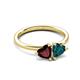 3 - Francesca 1.95 ctw Heart Shape (6.00 mm) Red Garnet & London Blue Topaz Toi Et Moi Engagement Ring 