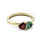 3 - Francesca 1.70 ctw Heart Shape (6.00 mm) Red Garnet & Lab Created Alexandrite Toi Et Moi Engagement Ring 