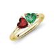 4 - Francesca 1.70 ctw Heart Shape (6.00 mm) Red Garnet & Lab Created Alexandrite Toi Et Moi Engagement Ring 