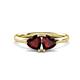 1 - Francesca 1.90 ctw Heart Shape (6.00 mm) Red Garnet Toi Et Moi Engagement Ring 