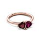 3 - Francesca 2.05 ctw Heart Shape (6.00 mm) Red Garnet & Rhodolite Garnet Toi Et Moi Engagement Ring 