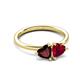 3 - Francesca 1.75 ctw Heart Shape (6.00 mm) Red Garnet & Lab Created Ruby Toi Et Moi Engagement Ring 