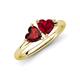 4 - Francesca 1.75 ctw Heart Shape (6.00 mm) Red Garnet & Lab Created Ruby Toi Et Moi Engagement Ring 