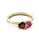 3 - Francesca 1.75 ctw Heart Shape (6.00 mm) Red Garnet & Pink Tourmaline Toi Et Moi Engagement Ring 