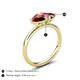5 - Francesca 1.75 ctw Heart Shape (6.00 mm) Red Garnet & Pink Tourmaline Toi Et Moi Engagement Ring 