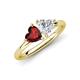 4 - Francesca 1.85 ctw Heart Shape (6.00 mm) Red Garnet & Lab Created White Sapphire Toi Et Moi Engagement Ring 