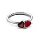 3 - Francesca 1.75 ctw Heart Shape (6.00 mm) Red Garnet & Lab Created Ruby Toi Et Moi Engagement Ring 