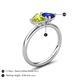 5 - Francesca 1.85 ctw Heart Shape (6.00 mm) Peridot & Lab Created Blue Sapphire Toi Et Moi Engagement Ring 