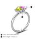 5 - Francesca 1.85 ctw Heart Shape (6.00 mm) Peridot & Lab Created Pink Sapphire Toi Et Moi Engagement Ring 