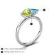 5 - Francesca 1.95 ctw Heart Shape (6.00 mm) Peridot & Blue Topaz Toi Et Moi Engagement Ring 