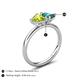 5 - Francesca 1.95 ctw Heart Shape (6.00 mm) Peridot & London Blue Topaz Toi Et Moi Engagement Ring 