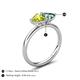 5 - Francesca 1.70 ctw Heart Shape (6.00 mm) Peridot & Lab Created Alexandrite Toi Et Moi Engagement Ring 