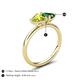 5 - Francesca 1.70 ctw Heart Shape (6.00 mm) Peridot & Lab Created Emerald Toi Et Moi Engagement Ring 