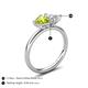 5 - Francesca 1.85 ctw Heart Shape (6.00 mm) Peridot & Lab Created White Sapphire Toi Et Moi Engagement Ring 